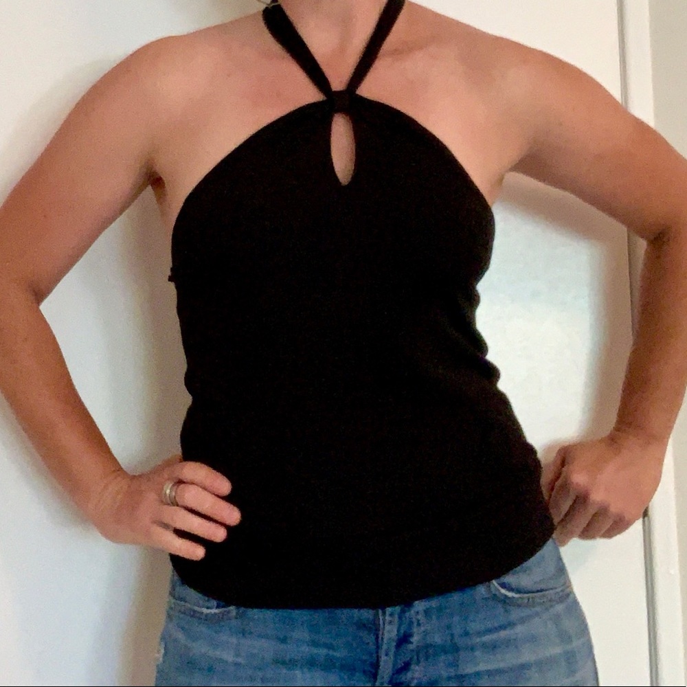 Slinky LOFT black keyhole halter top